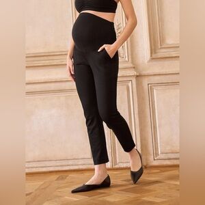 Seraphine Black Overbump Maternity Everyday Work Trouser US 8 Pant Pockets